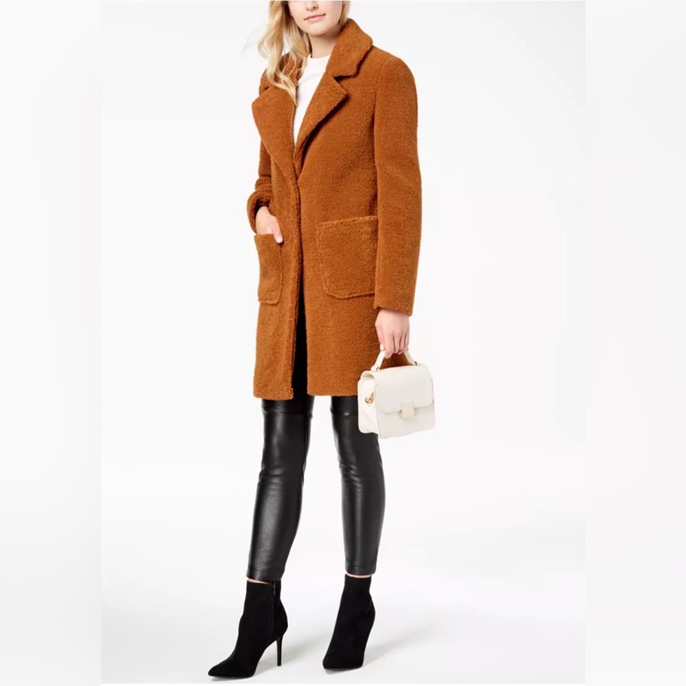 FRENCH CONNECTION Faux-Fur Walker Teddy Coat